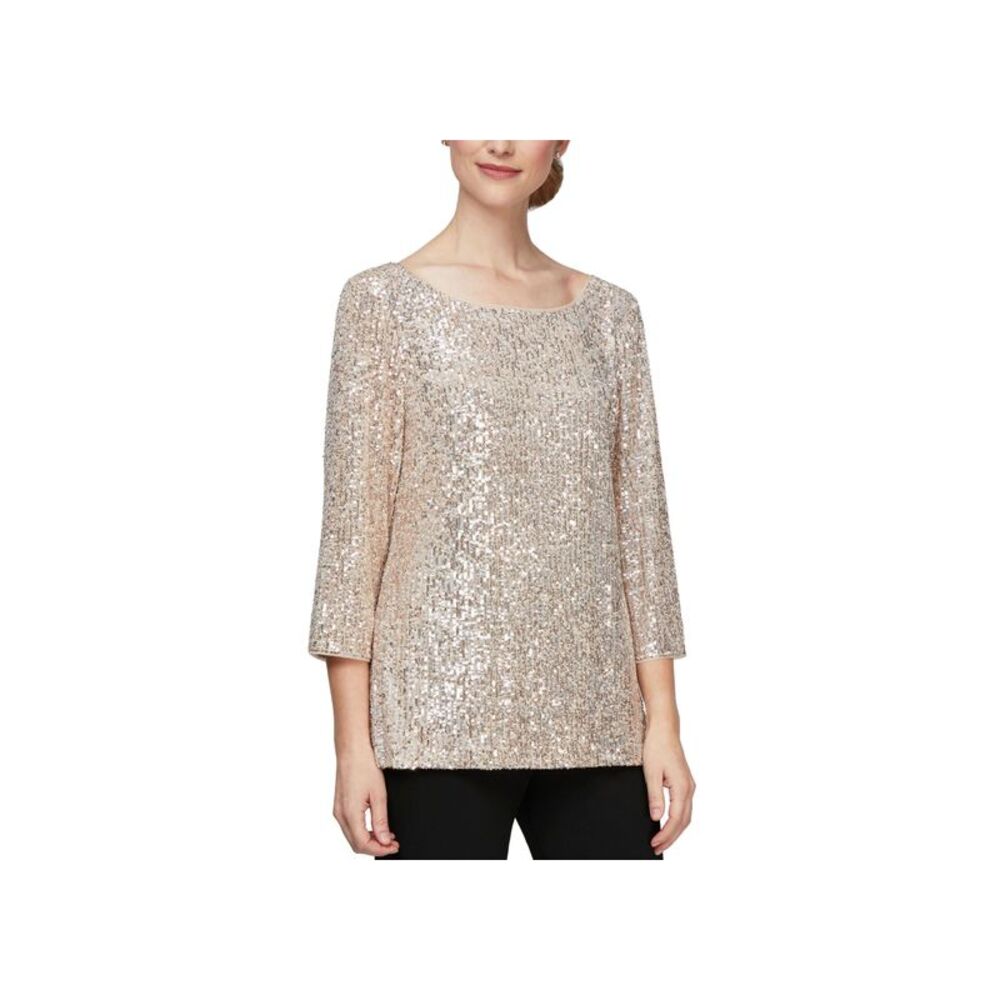 Alex Evenings Sequin-Detail Tunic Blouse